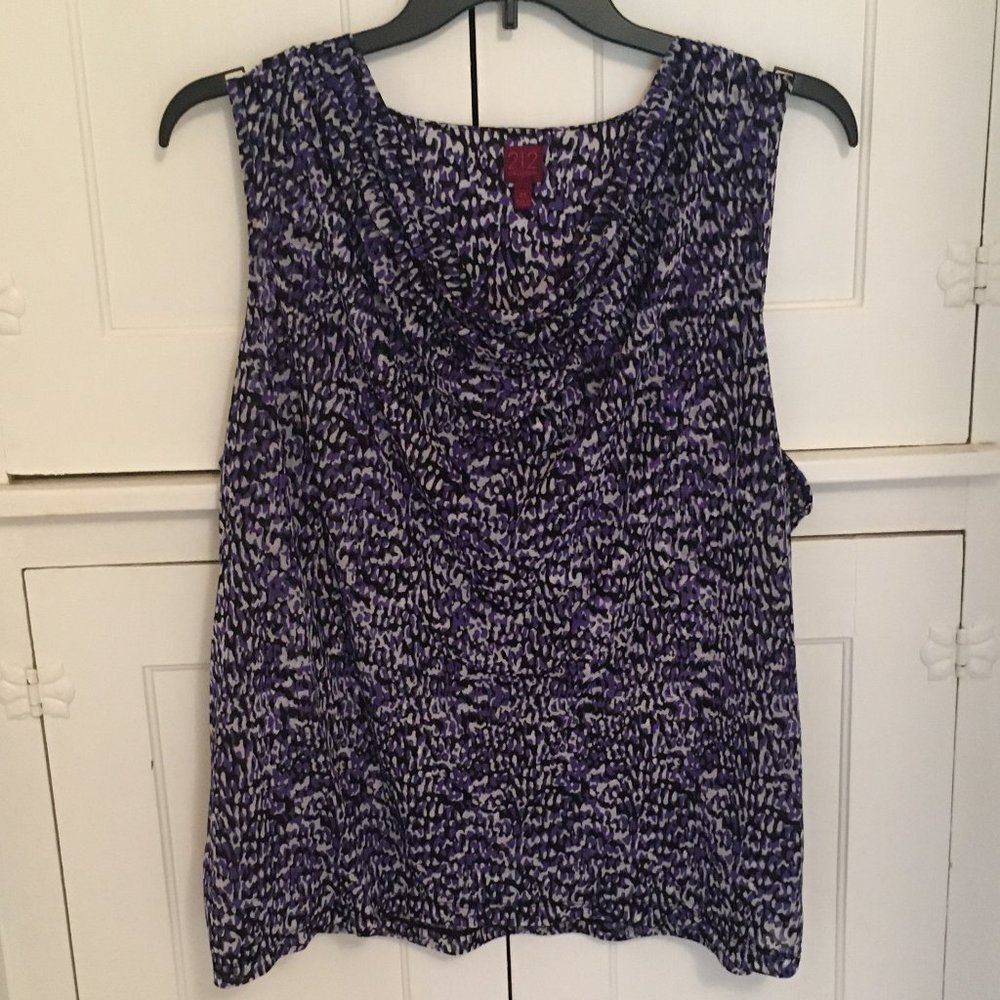 212 Collection Cowl Neck Black & Gray Tank Size 2X